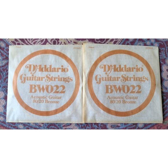 D'Addario BW022 Guitar Strings Set Of 2 Acoustic Guitar 80/20 Bronze - Picture 1 of 5